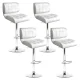 Artiss 4x Bar Stools - White Leather, Chrome Gas Lift, 360° Swivel, Adjustable Height 87-109cm, Modern Design Artiss 4x Bar Stools - White Leather, Chrome Gas Lift, 360° Swivel, Adjustable Height 87-109cm, Modern Design