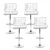 Artiss 4x Bar Stools - White Leather, Chrome Gas Lift, 360° Swivel, Adjustable Height 87-109cm, Modern Design