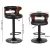 Artiss Bar Stools, Faux Leather, Adjustable Height, Black, 39x39x78-98cm, Contemporary Design, Set of 2