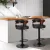 Artiss Bar Stools, Faux Leather, Adjustable Height, Black, 39x39x78-98cm, Contemporary Design, Set of 2