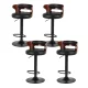 Artiss Bar Stools, Faux Leather, Black, Adjustable 61-81cm, Set of 4 - Contemporary Style for Any Space