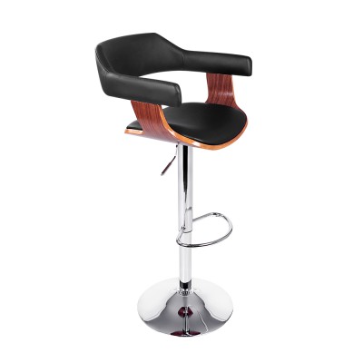 Artiss Selina Black Bar Stool - PU Leather, Wooden Seat, Chrome Gas Lift, Swivel, Adjustable 90-110cm, 130KG Capacity Artiss Selina Black Bar Stool - PU Leather, Wooden Seat, Chrome Gas Lift, Swivel, Adjustable 90-110cm, 130KG Capacity