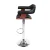 Artiss Selina Black Bar Stool - PU Leather, Wooden Seat, Chrome Gas Lift, Swivel, Adjustable 90-110cm, 130KG Capacity