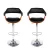 Artiss 2x Selina Bar Stools - Swivel PU Leather, Chrome Base, Gas Lift, Armrest, 90-110cm Adjustable Height, Black