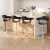 Artiss 4x Bar Stools Gas Lift with Armrest, PU Leather Padded Seat, Chrome Base, Black, Adjustable Height 90-110cm