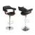 Artiss 4x Bar Stools Gas Lift with Armrest, PU Leather Padded Seat, Chrome Base, Black, Adjustable Height 90-110cm