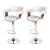 Artiss 2x Bar Stools - White PU Leather, Wooden Structure, Chrome Gas Lift, 90-110cm, Swivel, Armrest, Modern Design