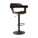 Artiss Selina Bar Stools - All Black PU Leather w/ Armrest, 360° Rotatable, Adjustable Height 62-82cm, Steel Base