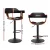 Artiss 4x Bar Stools Gas Lift PU Leather with Armrest, 62-82cm Adjustable Height, All Black, Steel Base