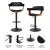 Artiss 4x Bar Stools Gas Lift PU Leather with Armrest, 62-82cm Adjustable Height, All Black, Steel Base