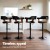 Artiss 4x Bar Stools Gas Lift PU Leather with Armrest, 62-82cm Adjustable Height, All Black, Steel Base