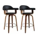 Artiss Bar Stools, PU Leather Seat, Wooden Legs, 63cm Height, Black, Stylish Rotatable Chairs with Anti-Slip Feet Artiss Bar Stools, PU Leather Seat, Wooden Legs, 63cm Height, Black, Stylish Rotatable Chairs with Anti-Slip Feet