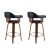 Artiss Bar Stools, PU Leather Seat, Wooden Legs, 63cm Height, Black, Stylish Rotatable Chairs with Anti-Slip Feet Artiss Bar Stools, PU Leather Seat, Wooden Legs, 63cm Height, Black, Stylish Rotatable Chairs with Anti-Slip Feet