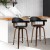 Artiss Bar Stools, PU Leather Seat, Wooden Legs, 63cm Height, Black, Stylish Rotatable Chairs with Anti-Slip Feet Artiss Bar Stools, PU Leather Seat, Wooden Legs, 63cm Height, Black, Stylish Rotatable Chairs with Anti-Slip Feet