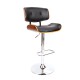 Artiss Bar Stools, PU Leather, 51x45x96-117cm, Black/Wood, Elegant Design, Comfortable Seating, Chrome Finish