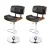 Artiss 2x Bar Stools Black Leather - Wooden Seat, Chrome Base, Adjustable Gas Lift, Swivel, 96-117cm, Modern Design
