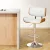 Artiss Bar Stool Gas Lift White Leather, Wooden Seat, Chrome Base, Swivel, Adjustable Height, 51x45x96-117cm
