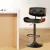 Artiss All Black Bar Stool - PU Leather, Gas Lift, 360° Swivel, 64-85cm Height, Elegant Wood & Steel Design