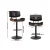 Artiss All Black Bar Stool - PU Leather, Gas Lift, 360° Swivel, 64-85cm Height, Elegant Wood & Steel Design
