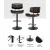 Artiss All Black Bar Stool - PU Leather, Gas Lift, 360° Swivel, 64-85cm Height, Elegant Wood & Steel Design