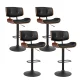 Artiss 4x Black Leather Bar Stools, Gas Lift, Wooden Seat, 360° Rotatable, 64-85cm Adjustable Height, 150kg Capacity Artiss 4x Black Leather Bar Stools, Gas Lift, Wooden Seat, 360° Rotatable, 64-85cm Adjustable Height, 150kg Capacity