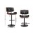 Artiss 4x Black Leather Bar Stools, Gas Lift, Wooden Seat, 360° Rotatable, 64-85cm Adjustable Height, 150kg Capacity