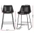 Artiss Fenella Bar Stools Set of 2 - Black PU Leather, 70cm Seat Height, Steel Frame, Elegant Design, Easy Assembly