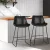 Artiss Fenella Bar Stools Set of 2 - Black PU Leather, 70cm Seat Height, Steel Frame, Elegant Design, Easy Assembly