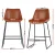 Artiss Fenella Bar Stools - Set of 2, 70cm Seat Height, Brown PU Leather, Steel Frame, Elegant Design, Easy Assembly