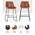 Artiss Fenella Bar Stools - Set of 2, 70cm Seat Height, Brown PU Leather, Steel Frame, Elegant Design, Easy Assembly