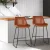 Artiss Fenella Bar Stools - Set of 2, 70cm Seat Height, Brown PU Leather, Steel Frame, Elegant Design, Easy Assembly