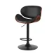 Artiss Joyce Bar Stools - Black PU Leather, Swivel, Adjustable Height, Vintage Design with Plywood Frame and Footrest