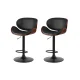 Artiss Joyce Black Leather Swivel Bar Stools, Adjustable Gas Lift, 360° Rotation, Set of 2, Stylish & Durable Design