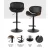 Artiss Joyce Black Leather Swivel Bar Stools, Adjustable Gas Lift, 360° Rotation, Set of 2, Stylish & Durable Design