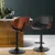 Artiss Joyce Black Leather Swivel Bar Stools, Adjustable Gas Lift, 360° Rotation, Set of 2, Stylish & Durable Design