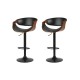 Artiss Bar Stools, PU Leather, Adjustable Height, Black, 60-83cm, Contemporary Design, Set of 2 w/ Armrests