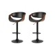 Artiss Bar Stools, PU Leather, Adjustable Height, Black, 60-83cm, Contemporary Design, Set of 2 w/ Armrests