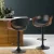 Artiss Bar Stools, PU Leather, Adjustable Height, Black, 60-83cm, Contemporary Design, Set of 2 w/ Armrests