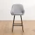 Artiss 2x Bar Stools Linen Upholstered, 60cm Counter Height Chairs with Curved Backrest, Grey & Black, Metal Legs