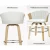 Artiss Ricardo Bar Stools - Bentwood, PU Leather, 360° Swivel, 66cm Seat Height, Set of 2, White, 150kg Capacity