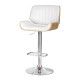 Artiss Galina Bar Stools, PU Leather, Bentwood, White, Adjustable Height 63-83cm, 360° Swivel, Contemporary Style
