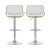 Artiss Galina Bar Stools, PU Leather, Adjustable, White, 63-83cm Seat Height, Contemporary Design, 2-Pack