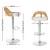 Artiss Publia Bar Stools, PU Leather, Adjustable Height, White, 42.5x46x75.5-95.5cm, Elegant Wood Grain Finish
