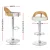 Artiss Publia Bar Stools, PU Leather, Adjustable Height, White, 42.5x46x75.5-95.5cm, Elegant Wood Grain Finish