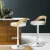 Artiss Publia Bar Stools, PU Leather, Adjustable Height, White, 42.5x46x75.5-95.5cm, Elegant Wood Grain Finish