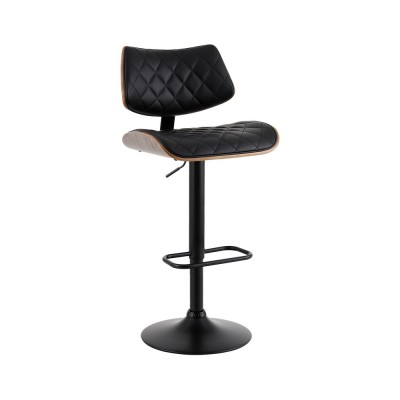 Artiss Quilla Bar Stool Black PU Leather and Bentwood, Adjustable Gas Lift Swivel Kitchen Dining Chair 56-78cm Artiss Quilla Bar Stool Black PU Leather and Bentwood, Adjustable Gas Lift Swivel Kitchen Dining Chair 56-78cm