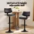 Artiss Quilla Bar Stool Black PU Leather and Bentwood, Adjustable Gas Lift Swivel Kitchen Dining Chair 56-78cm