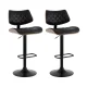 Artiss Quilla 2x Bar Stools Black PU Leather, Bentwood, Gas Lift, Swivel Kitchen Dining Chairs, 56-78cm Adjustable