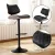 Artiss Quilla 2x Bar Stools Black PU Leather, Bentwood, Gas Lift, Swivel Kitchen Dining Chairs, 56-78cm Adjustable