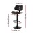 Artiss Quilla 4x Bar Stools Black PU Leather & Bentwood, Adjustable Height, Swivel Kitchen Dining Chairs 93–115cm